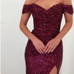 Maroon Sequin Dress